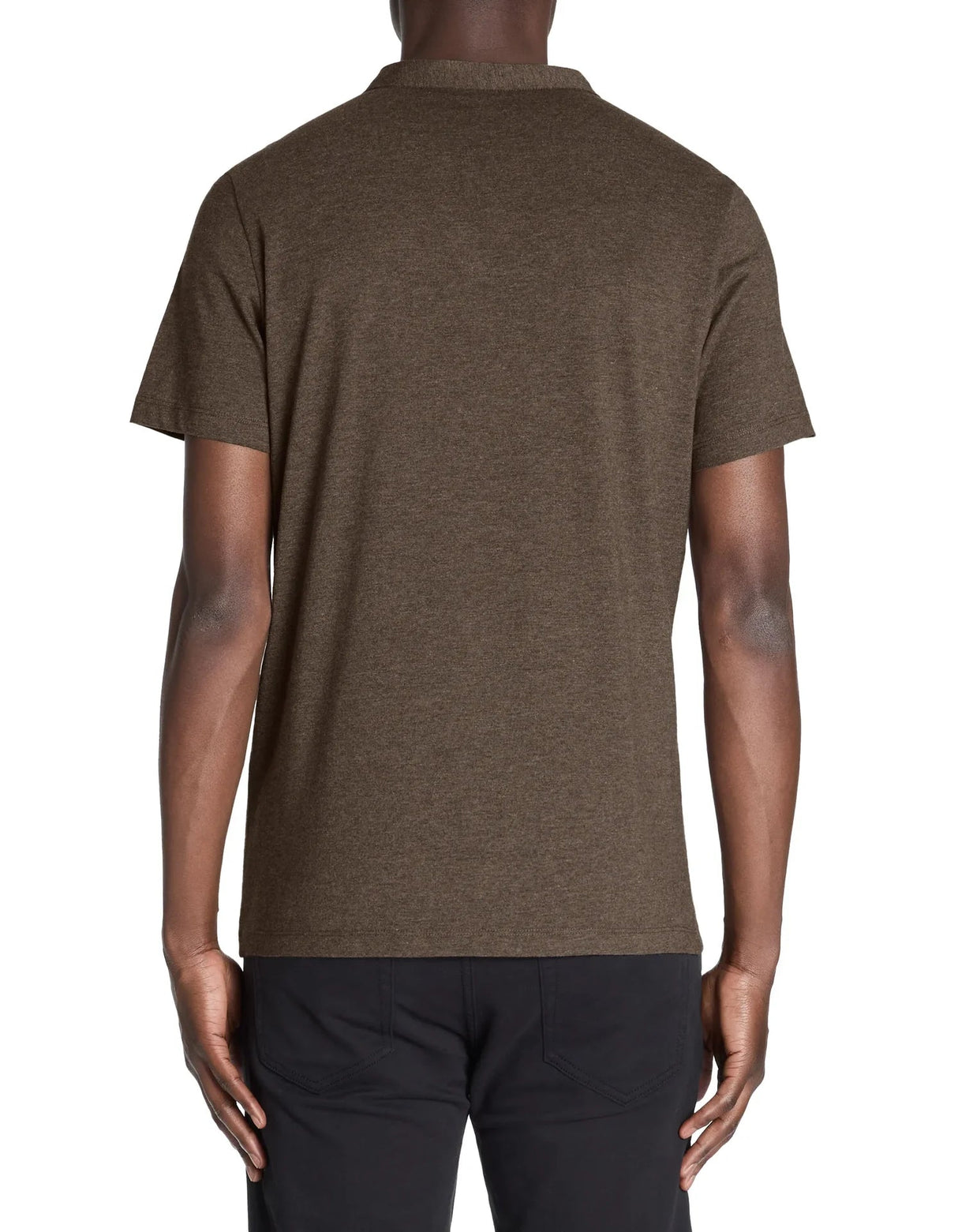 100% Cotton Straight Neck T-Shirt - Brown - Runner