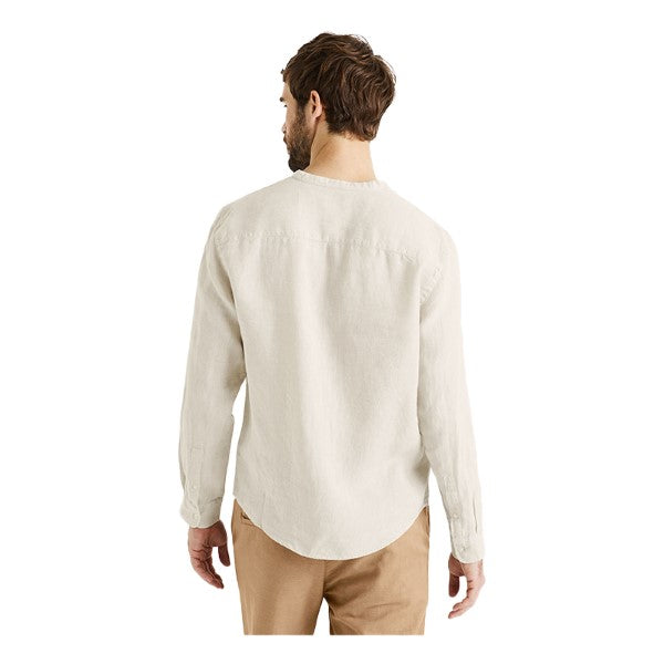 CELIO Regular Linen Shirt With Mandarin Collar