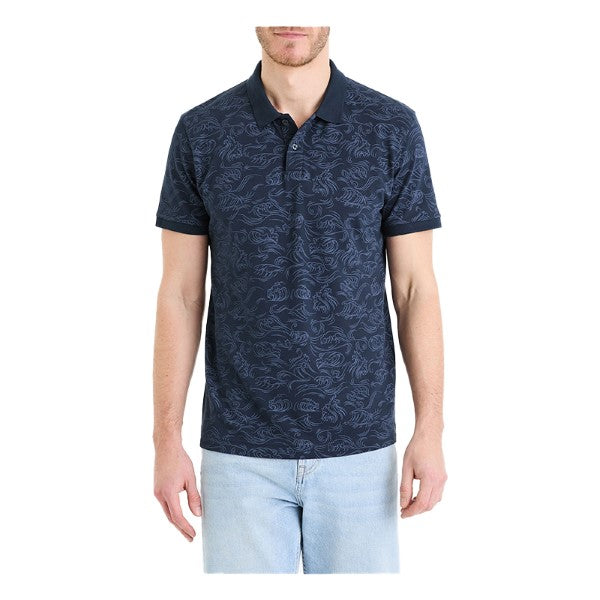 CELIO Regular Pique Polo Shirt In Printed Cotton