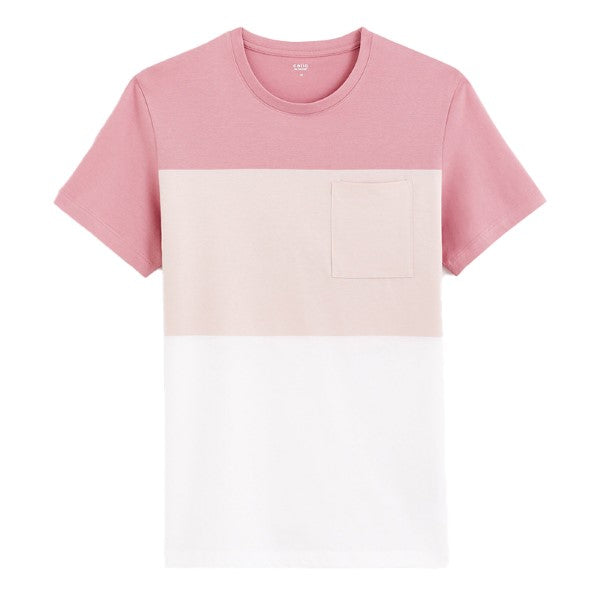 CELIO Color Block Round Neck T-Shirt