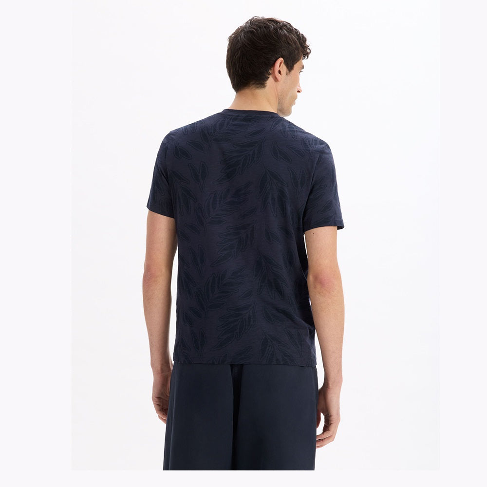 Straight Round Neck T-Shirt 100% Cotton - Navy