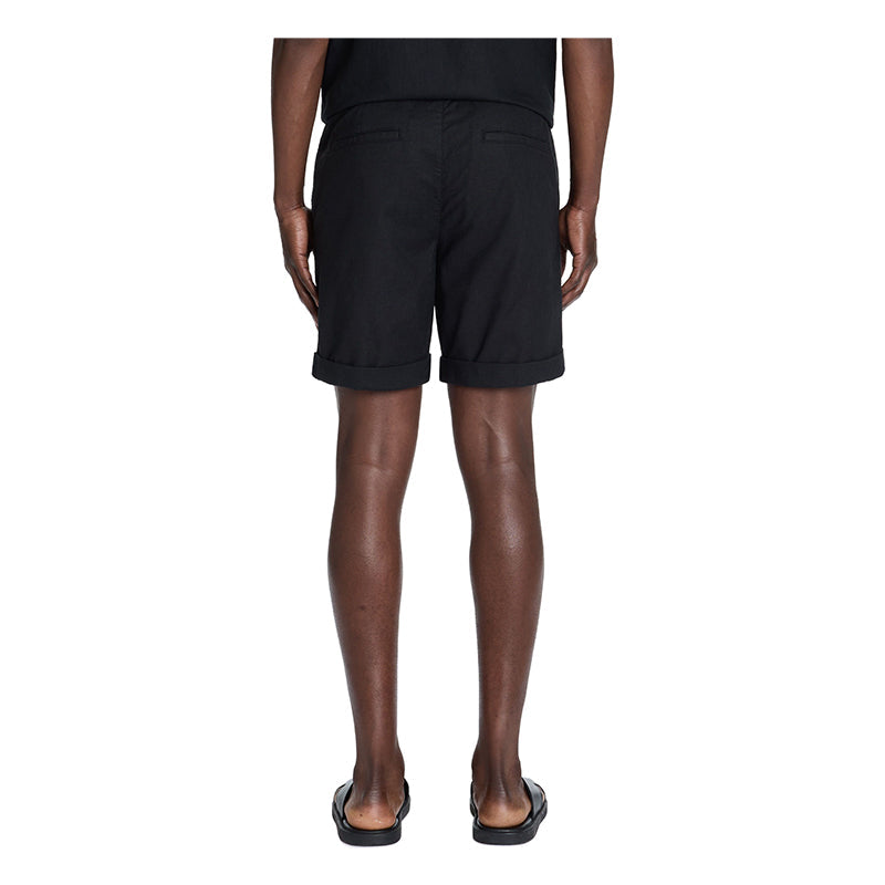 Linen And Cotton Bermuda Shorts - Black