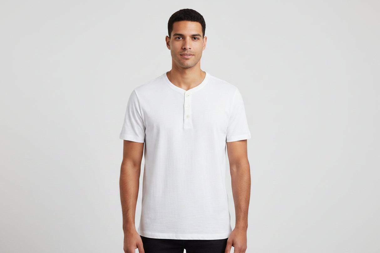 100% Cotton Straight Neck T-Shirt - White