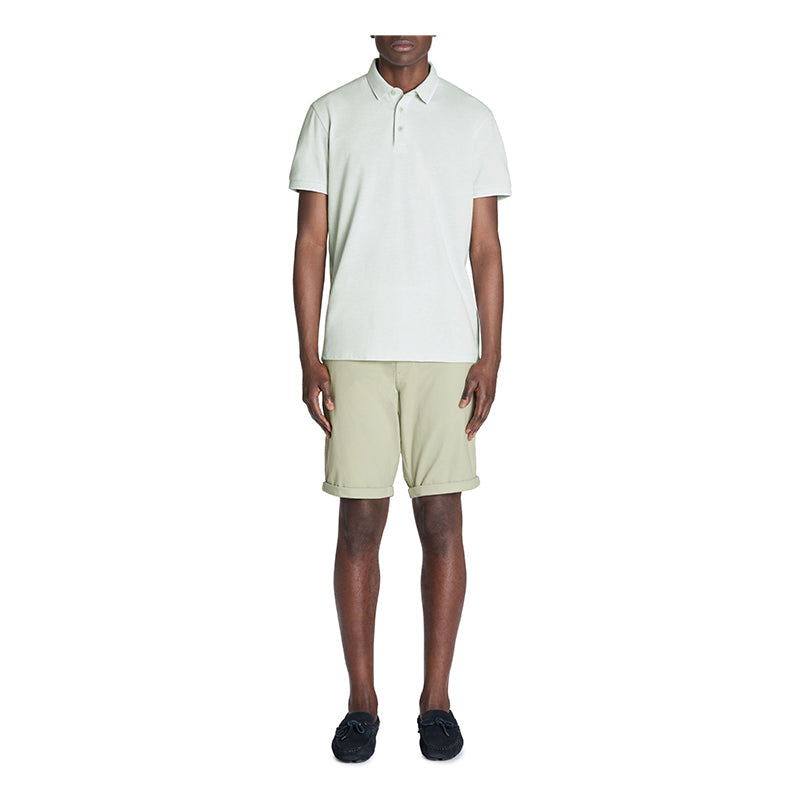 Regular Cotton Blend Polo Shirt - Mineral Green