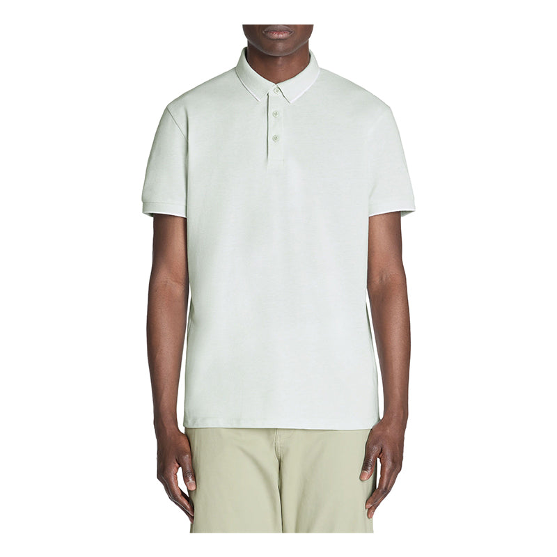 Regular Cotton Blend Polo Shirt - Mineral Green