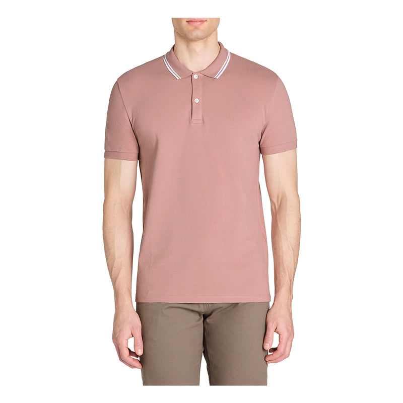 Slim Stretch Cotton Polo Shirt - Pink