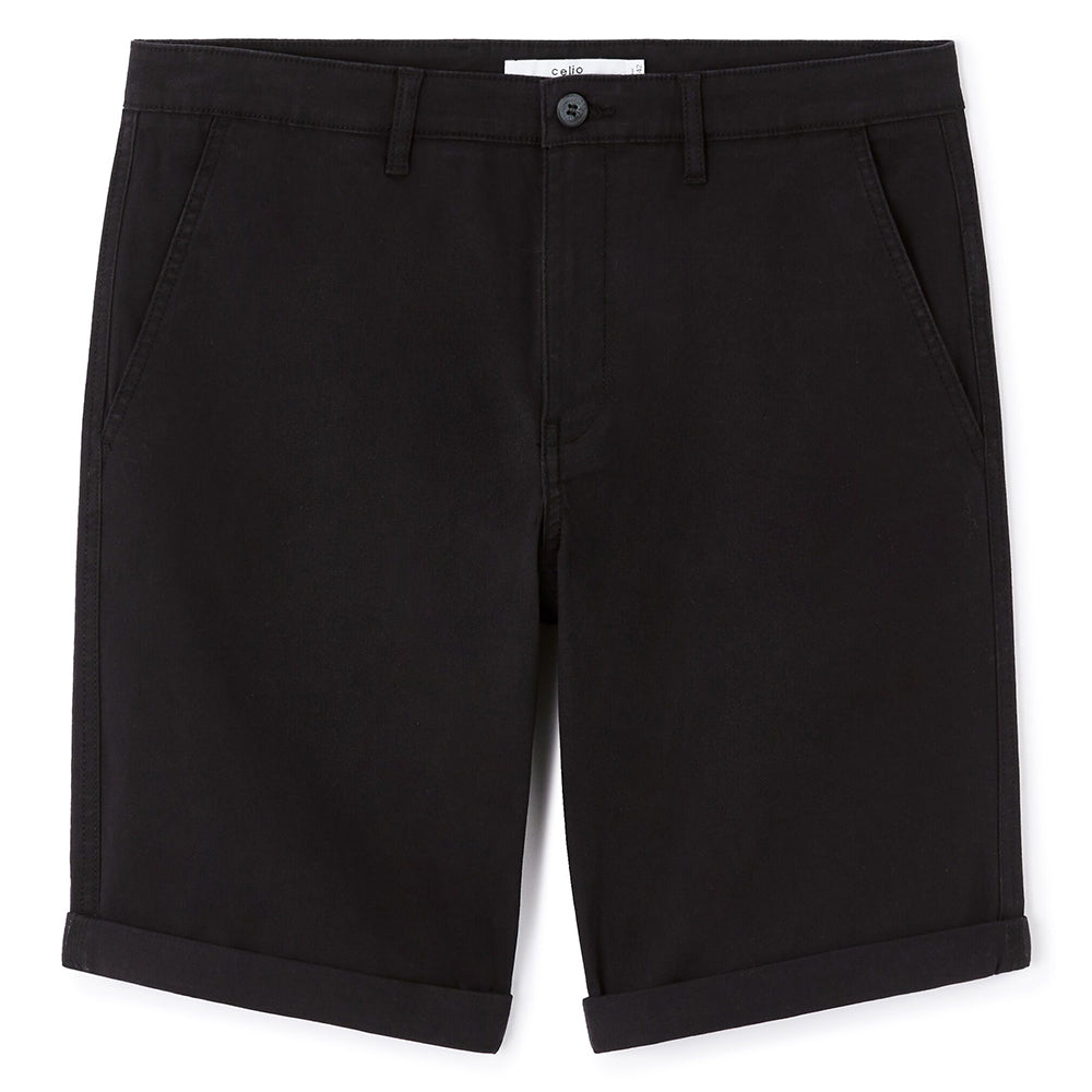 Stretch Cotton Chino Bermuda Shorts - Black