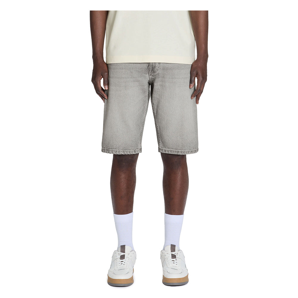 Bermuda Shorts In Stretch Cotton Denim - Gray