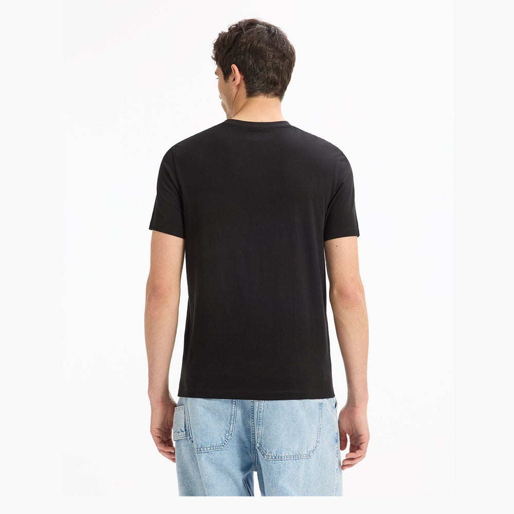 100% Cotton Crew Neck Straight T-Shirt - Black