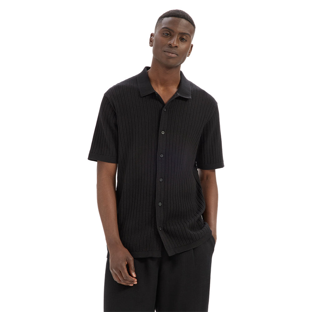 Regular Openwork Knit Shirt