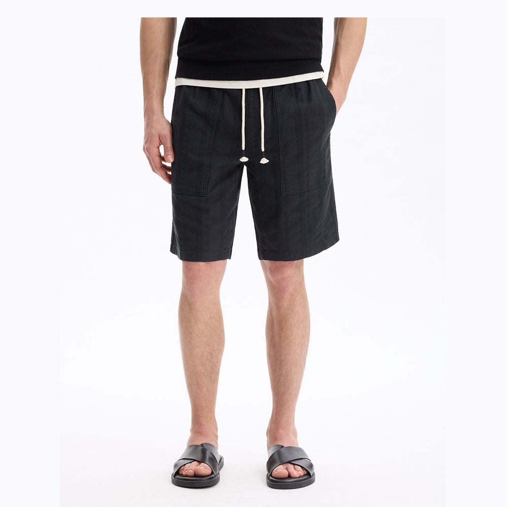 100% Cotton Bermuda Shorts - Black