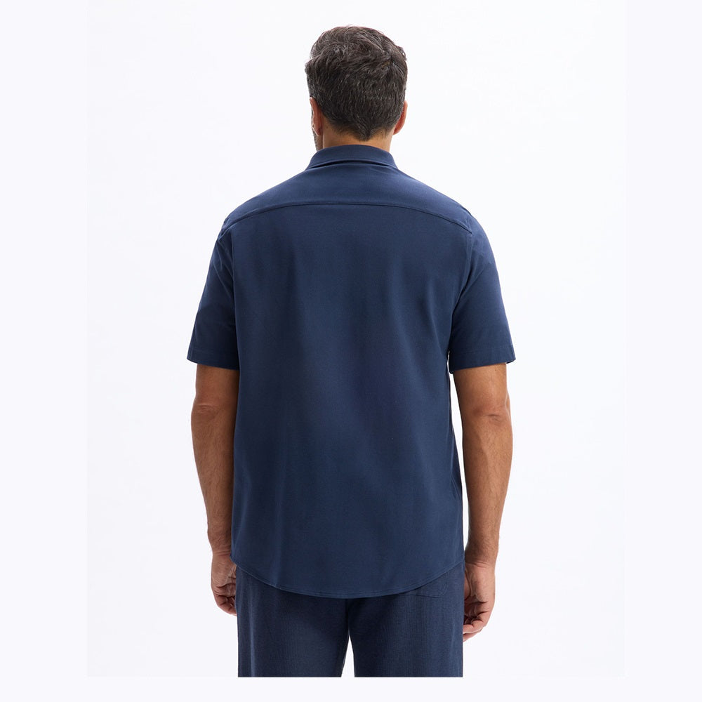 Regular Jersey Pique Shirt - Navy