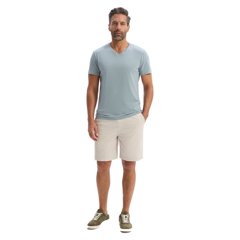 Slim V-Neck T-Shirt In Stretch Cotton