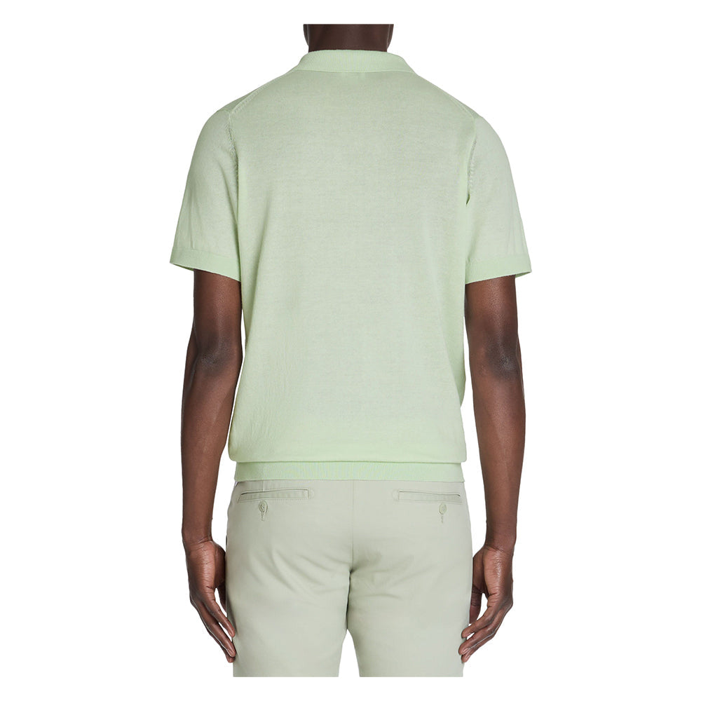 100% Cotton Slim Knit Polo Shirt - Green