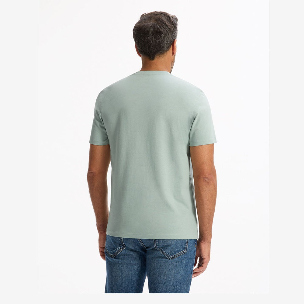 T-Shirt Straight Col V 100% Coton - Light Green