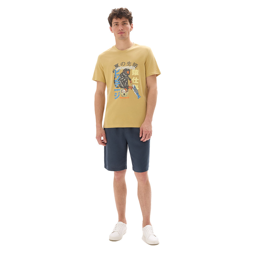 Regular Round Neck T-Shirt Asian Print