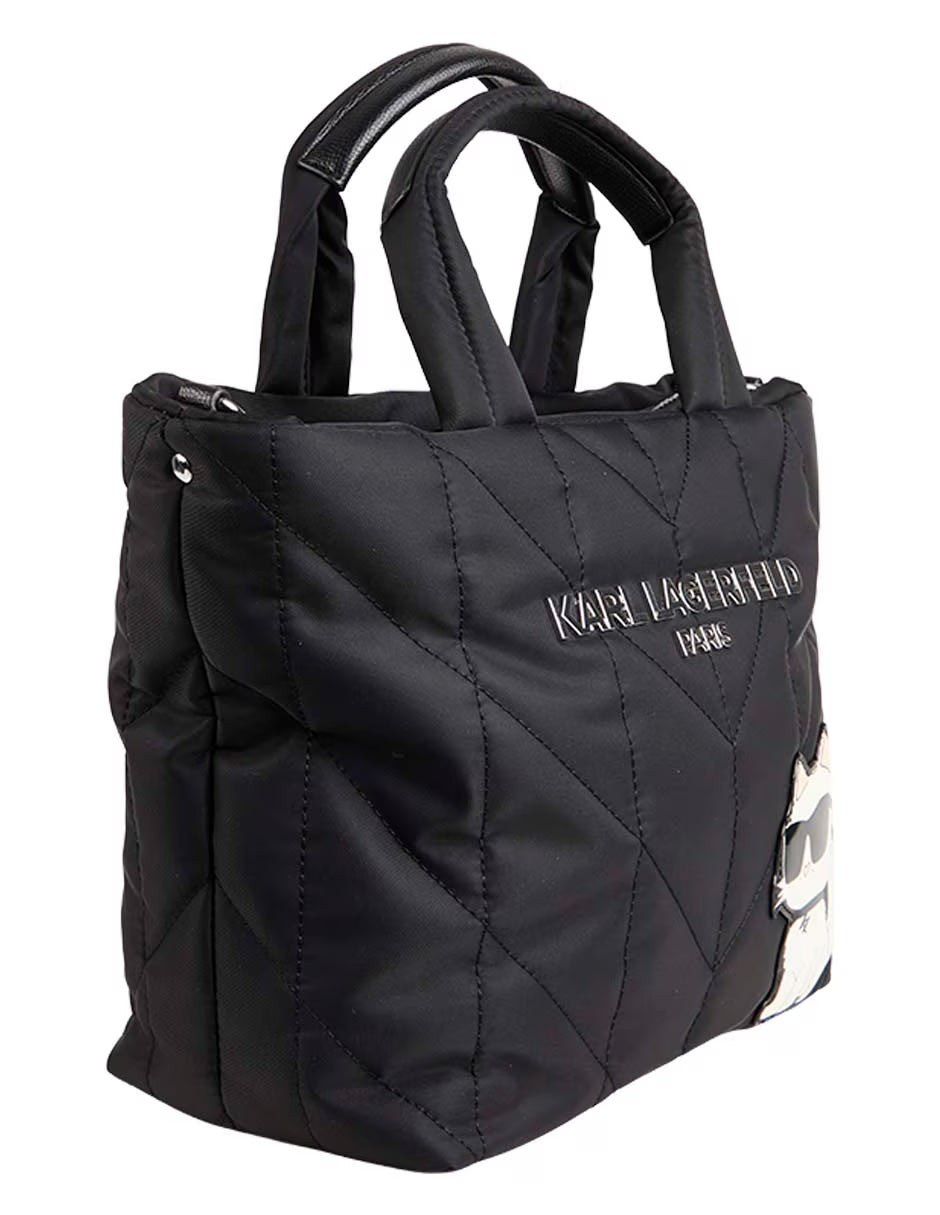 KARL LEGERFELD Women's Black Voyage Cat Sunglasses Quilted Tote Bag KB52