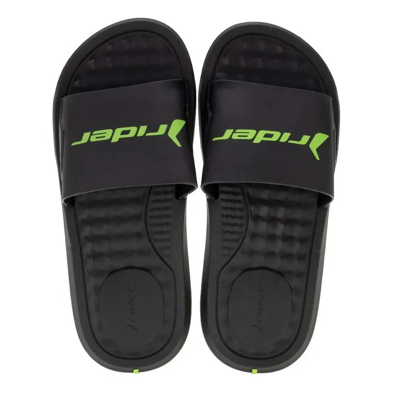 Rider Step Slide Ad For Men, Black&Green12265 -SLM69