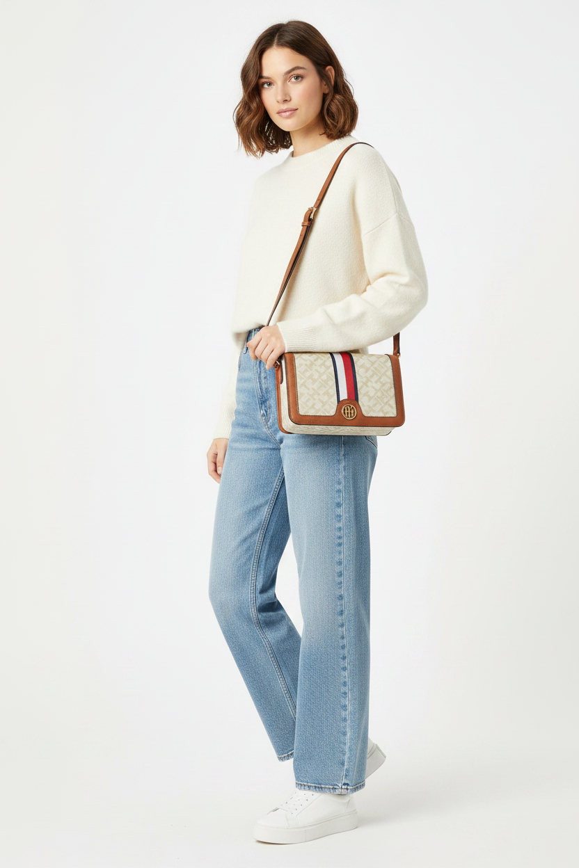 TOMMY HILFIGER Keaton Ii Straw Tote Women beige TB223