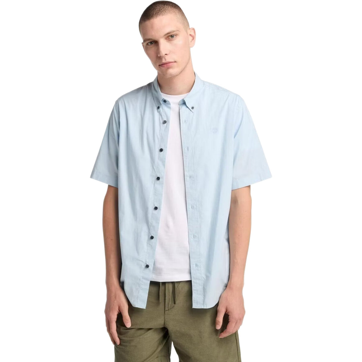 Short Sleeve Stretch Poplin Shirt