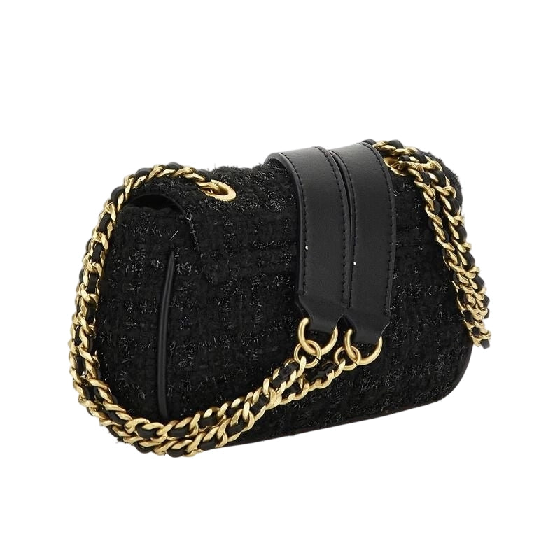 GUESS Giully Tweed Mini-Shouldberbag-Black- GB41