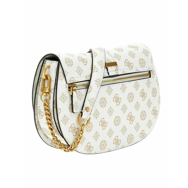 Guess Kuba Tri Compartment Flap bag-WHITE-