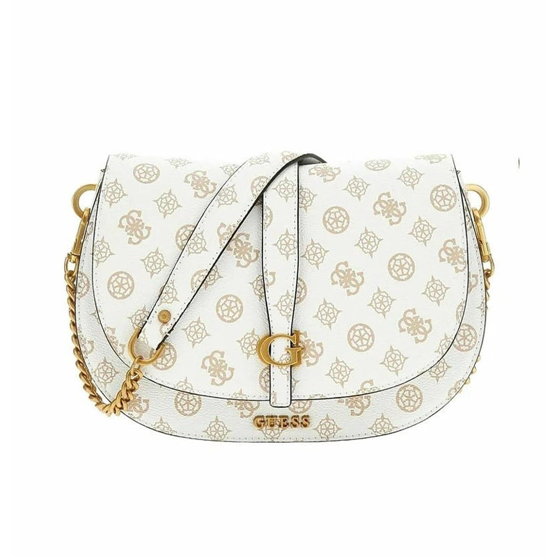 Guess Kuba Tri Compartment Flap bag-WHITE-