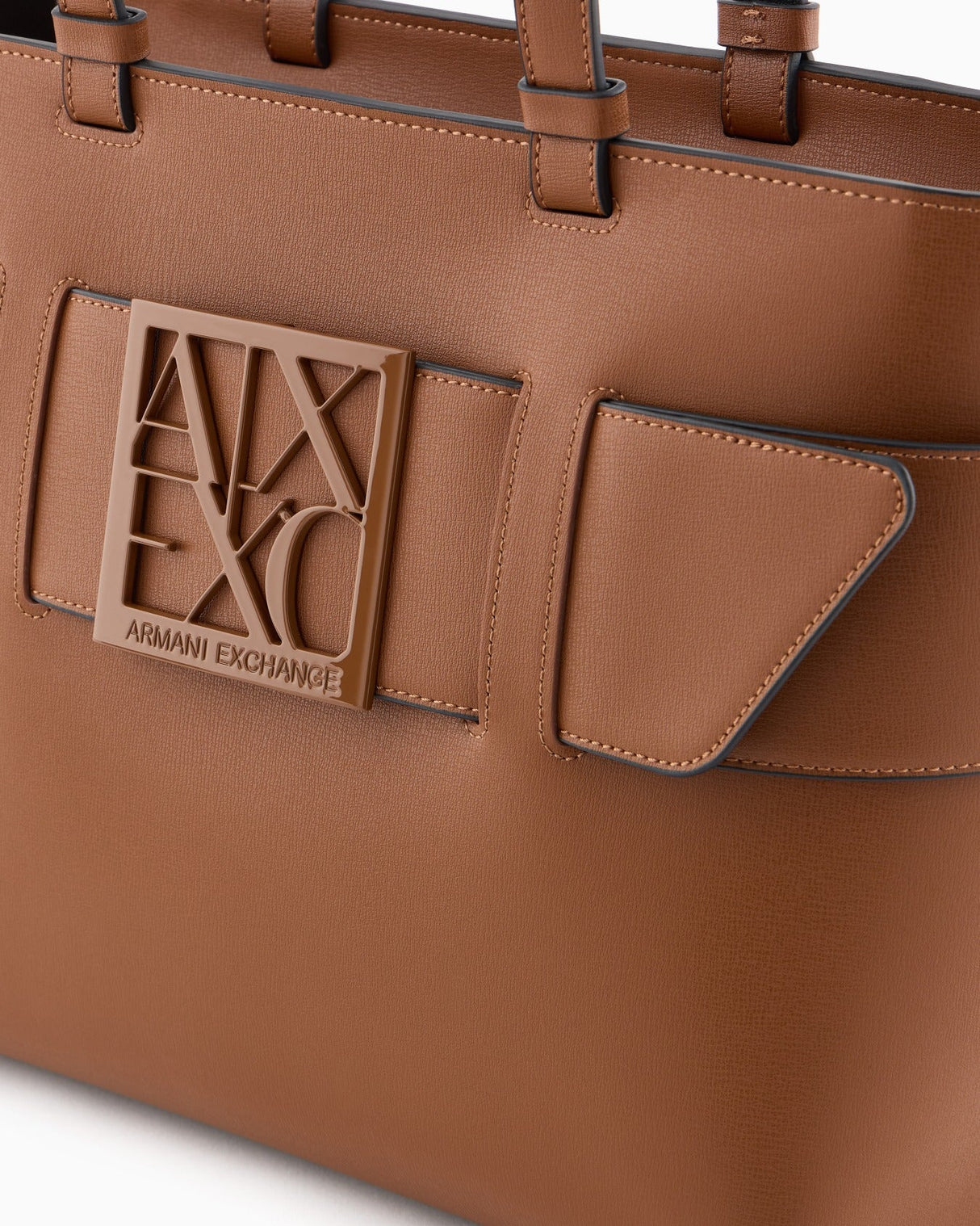 ARMANI EXCHANGE Medium shopper bag with tone - on - tone monogram AXB20 - Runner