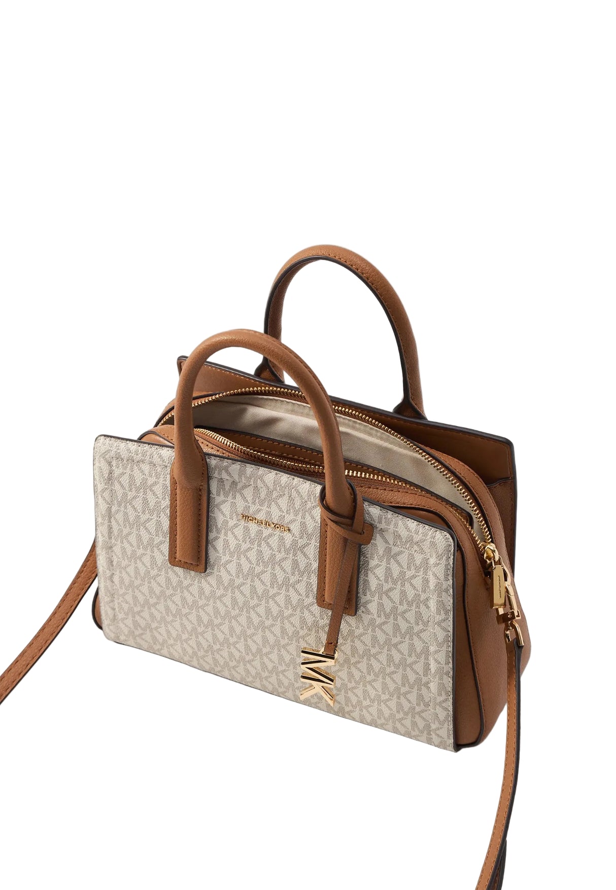 MICHAEL KORS LAILA SATCHEL - Handbag - vanilla/acorn MK79