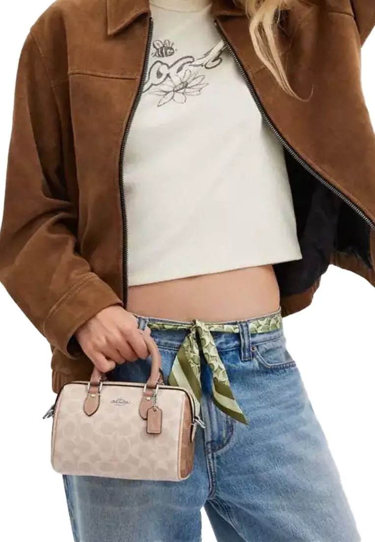 COACH Mini Rowan Crossbody Bag In Blocked Signature HB1 - Runner