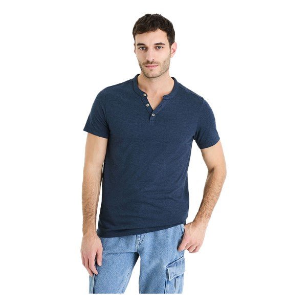 Cotton Blend Straight Neck T-Shirt - Runner