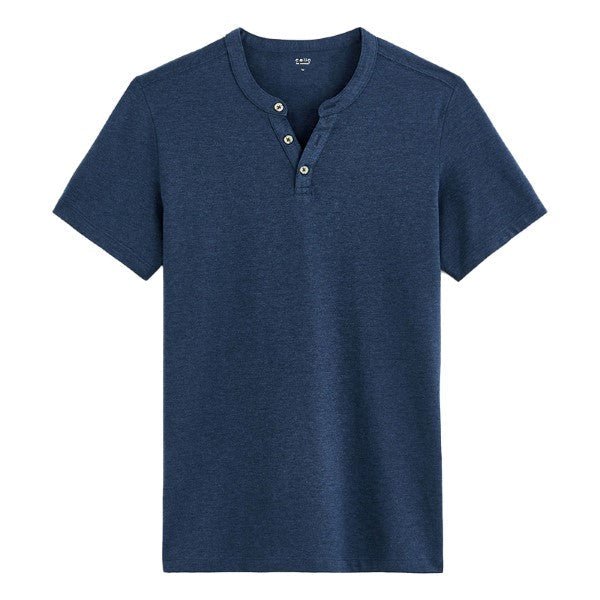 Cotton Blend Straight Neck T-Shirt - Runner