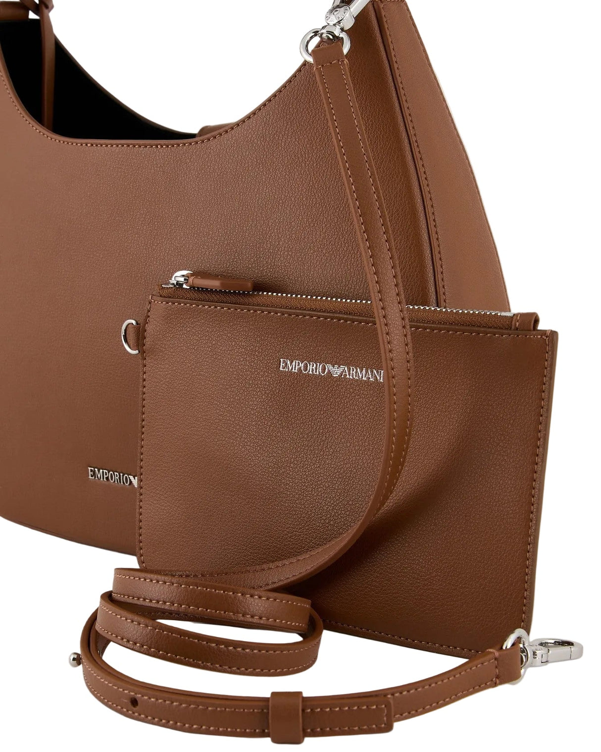 EMPORIO ARMANI ASV micro - grain recycled leather hobo Bag EAB22 - Runner