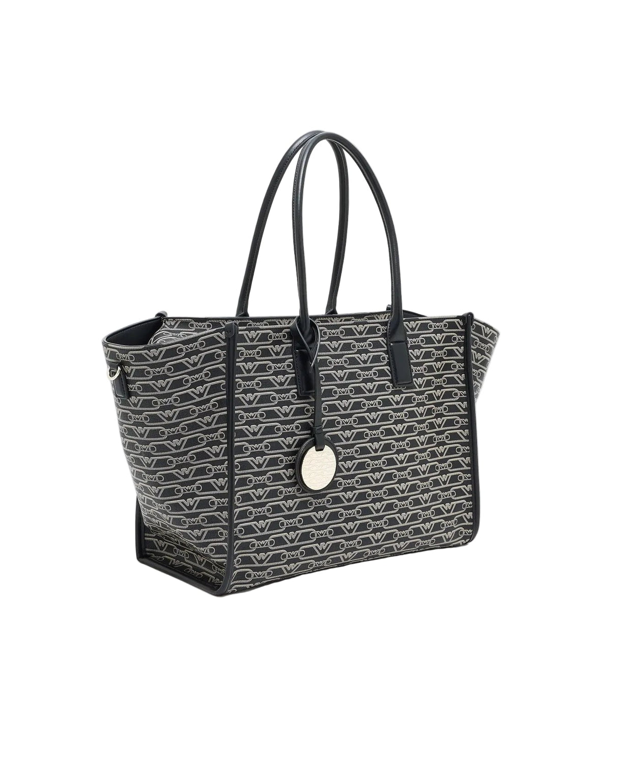EMPORIO ARMANI Medium shopper bag with all - over monogram print EAB23 - Runner