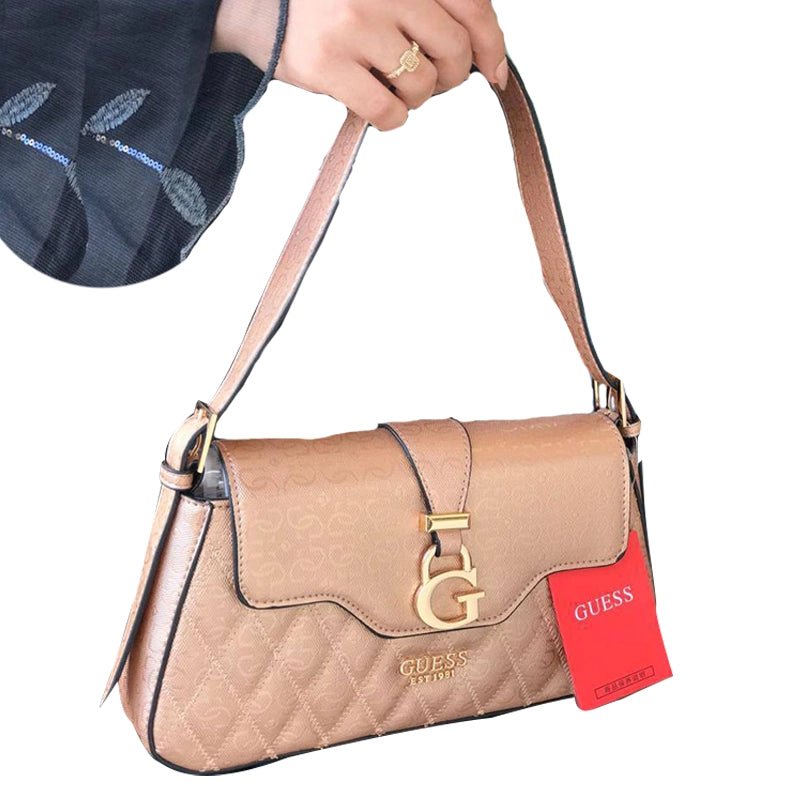 Guess Adi Flap Shoulder Bag - Metallic Peach - GB252 - Runner