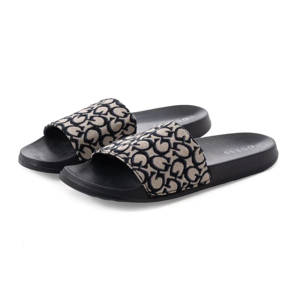 GUESS Allow Monogram Logo Pool Slides Women - OFFWHT SLW14 - Runner