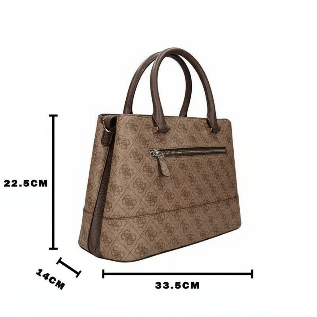 GUESS CORDELIA LOG HANDBAG - BROWN - GB335 - Runner