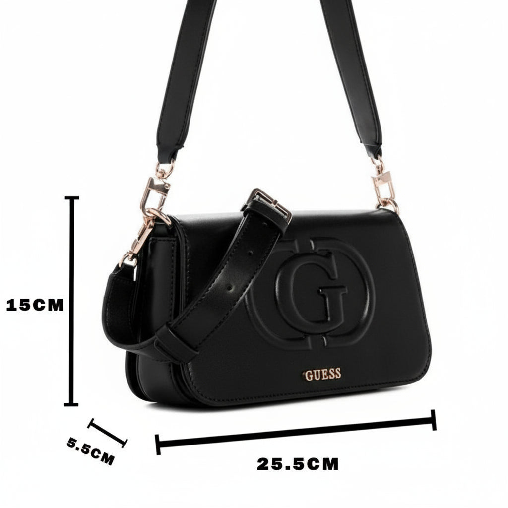 GUESS Eco Mietta 4G Logo Mini Shoulder Bag - BLACK - GB188 - Runner