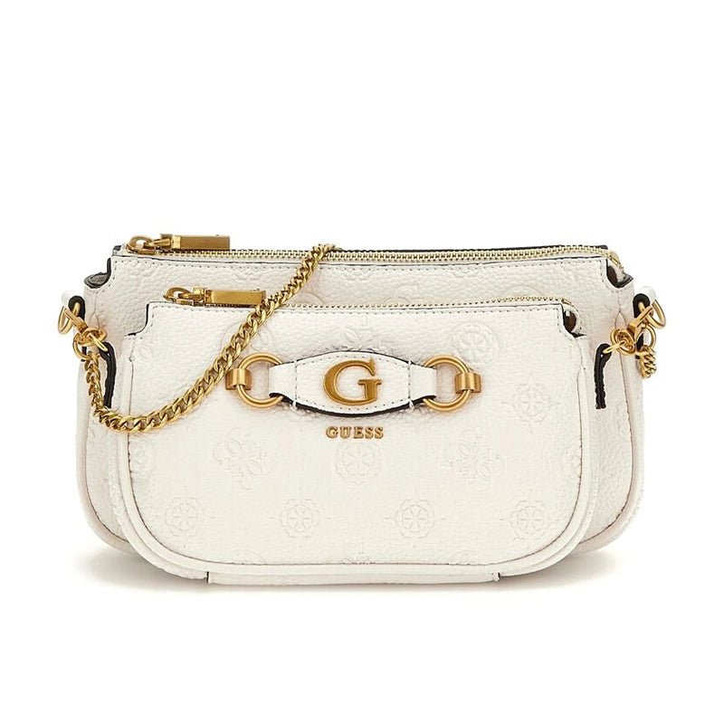 GUESS Izzy Double Pouch Crossbody BAG - WHITE - GB209 - Runner