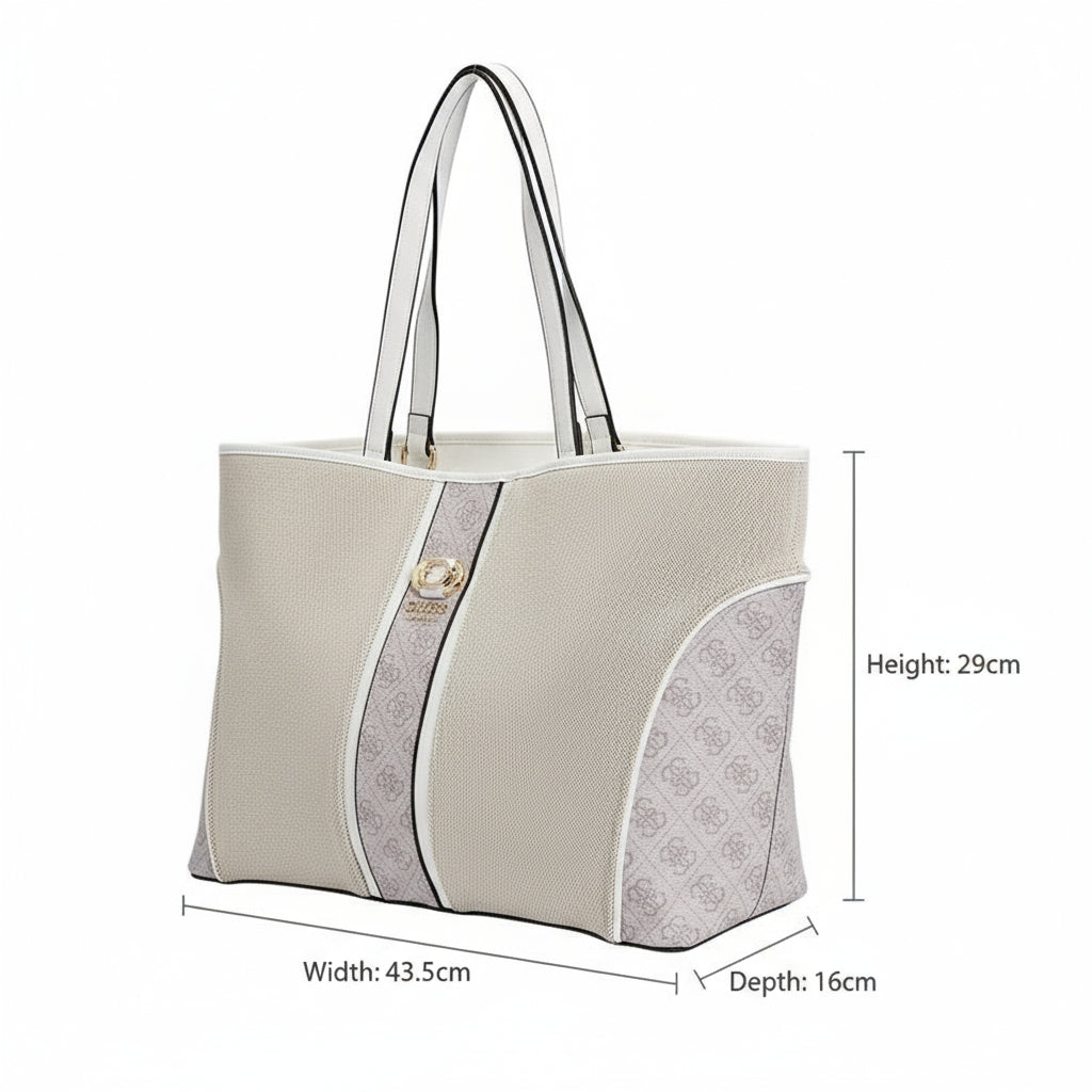 Guess Kerima Tote Natural/Milk Logo, Natural / Milk Logo Bag GB354 - Runner