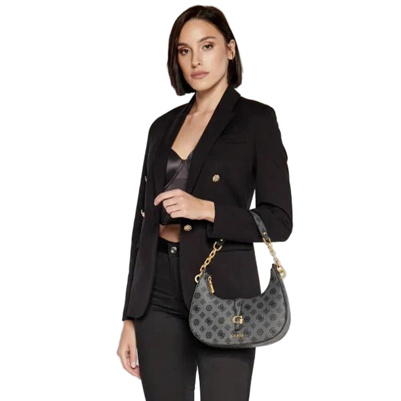 GUESS Kuba Top Zip Shoulder Bag - GREY - GB182 - Runner