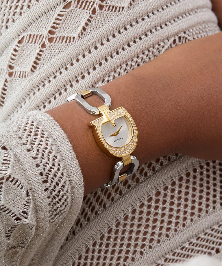 GUESS Ladies 2 - Tone Gold Tone Analog W GW0683L6 GGW10 - Runner