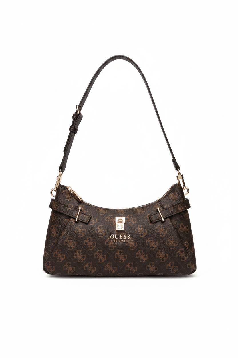 Guess Signature Brown Monogram Shoulder Bag GB556 - Runner
