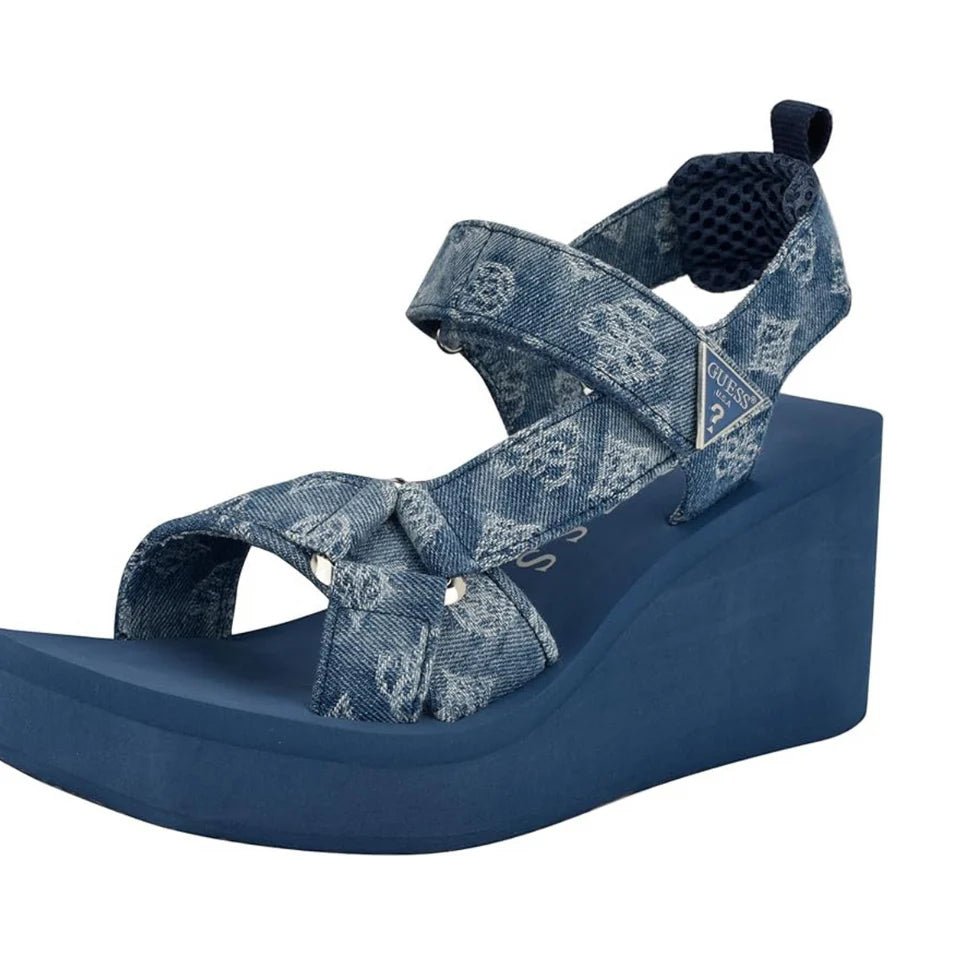 GUESS womens Daysa Wedge Sandal - BLU SLW10 - Runner