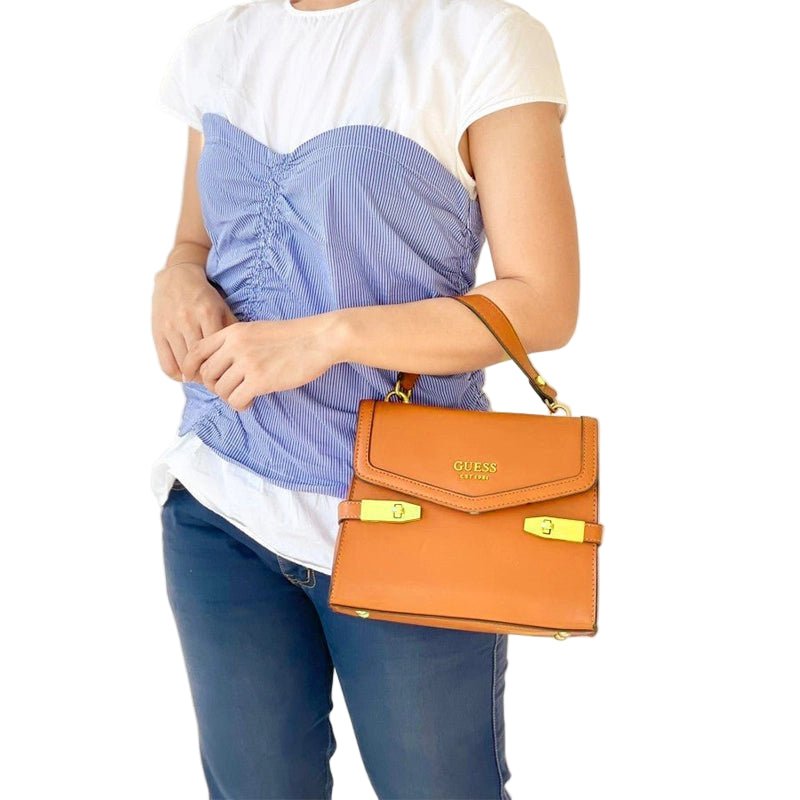 GUESS Zadie Logo Top Handle Flap Bag - Runner