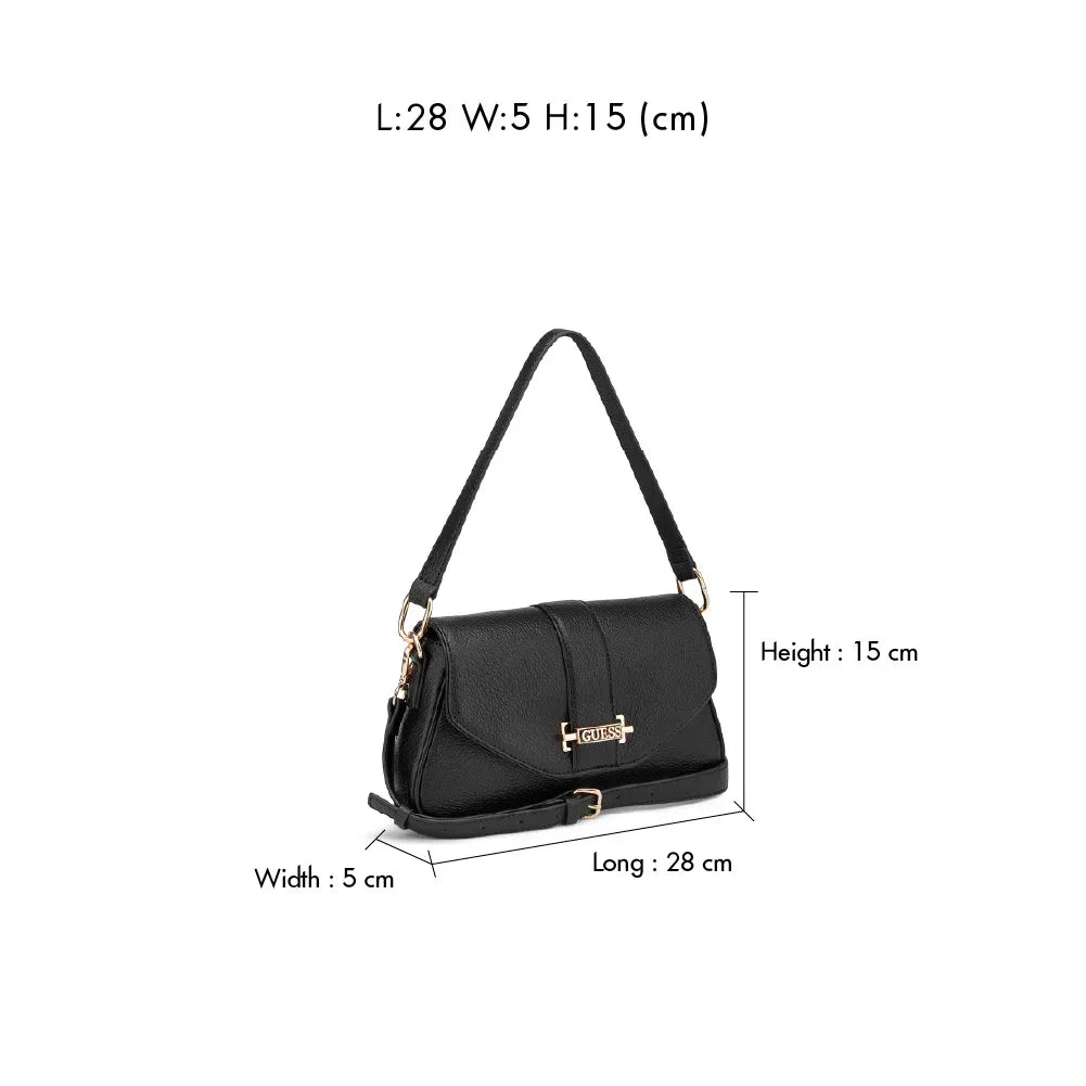 GUESS Erika Flap Crossbody Bag BLACK GB529