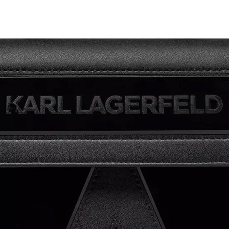 Karl Lagerfeld IKON K SMALL LEATHER WOMEN CROSSBODY BAG BLACK KB33 - Runner