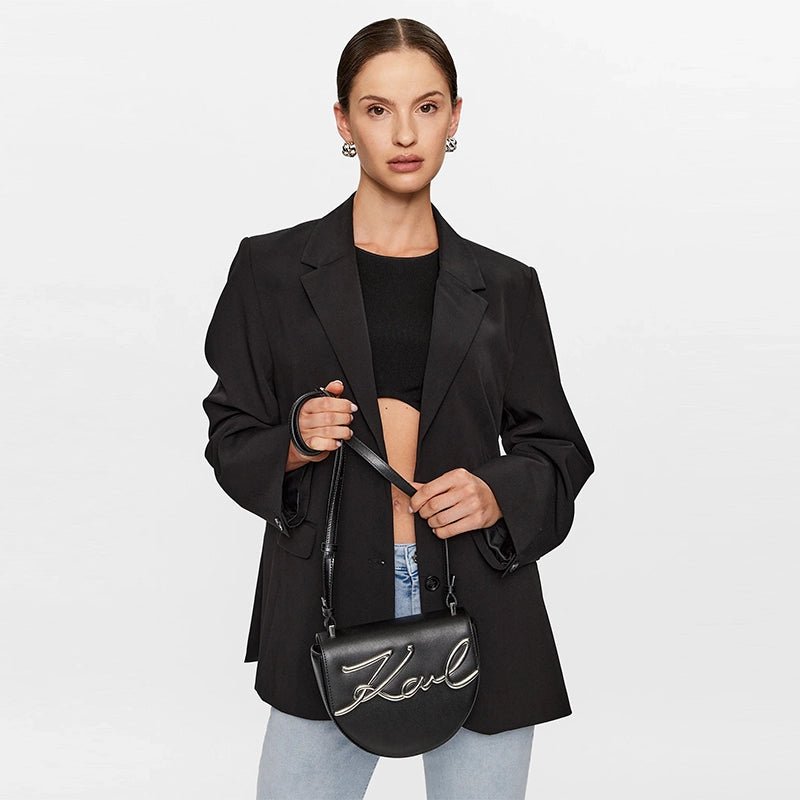 Karl Lagerfeld K/Signature Small Saddle - Shoulderbag - Black - KB3 - Runner