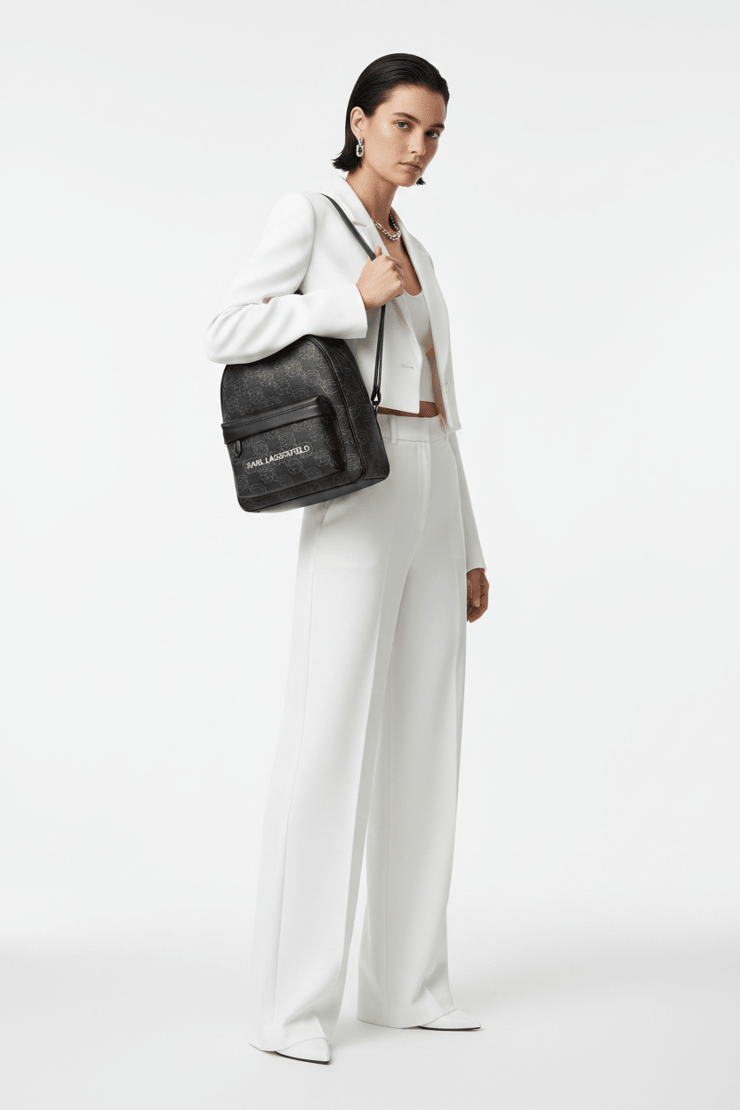 KARL LEGERFELD K/IKON MONOGRAM BACKPACK-Medium- KB27 - Runner