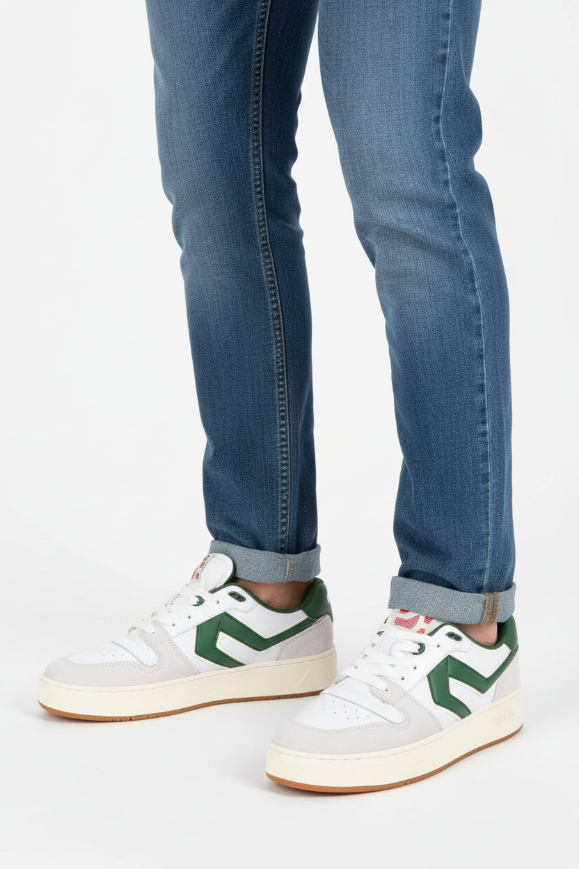 levi's Glide Men's Sneaker White/Green LVM8 - Runner